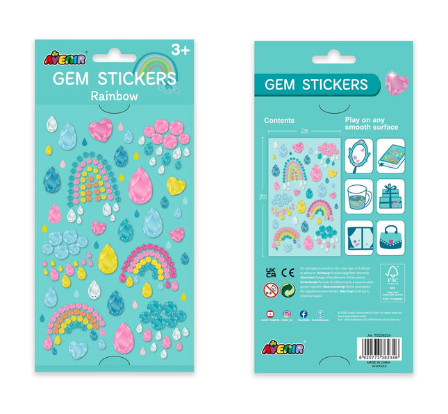 Avenir Glitzer-Sticker Regenbogen