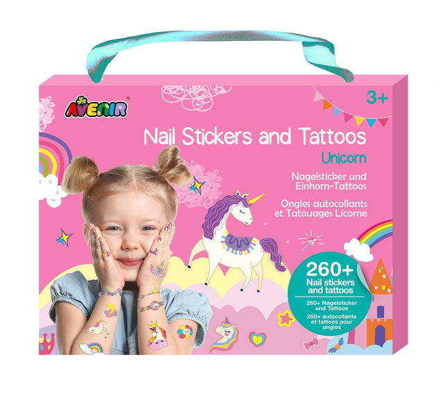 Avenir Nagelsticker und Tattoos Einhörner