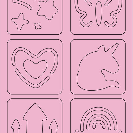 Avenir Scratch Set With Stencil: Unicorns
