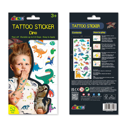 Avenir Tattoo Sticker Dino