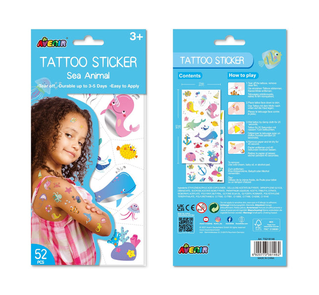 Avenir Tattoo Sticker Meerestier