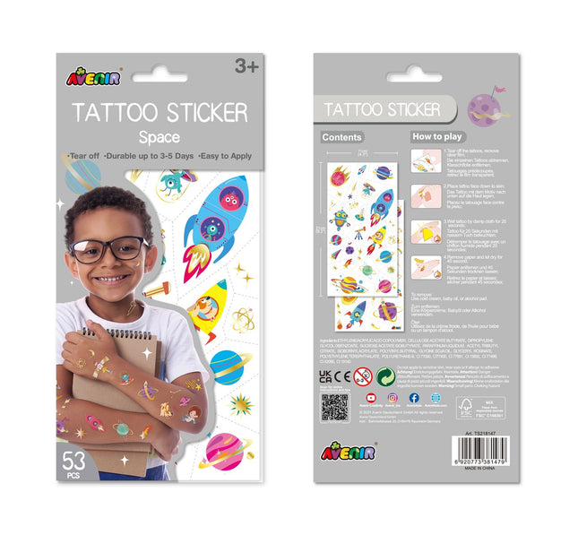 Avenir Tattoo-Aufkleber Weltall