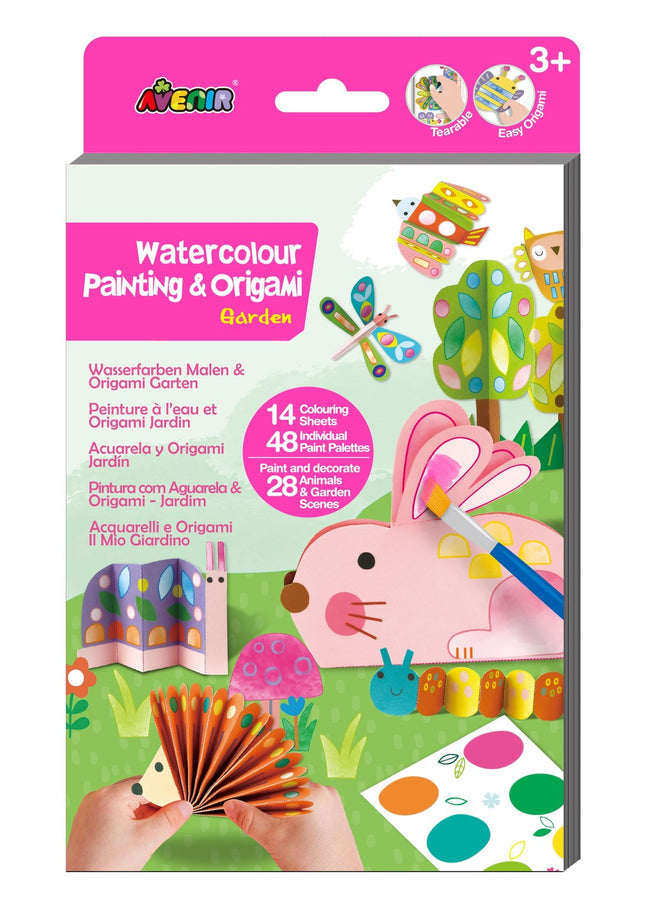 Avenir Aquarellmalerei und Origami: Garten