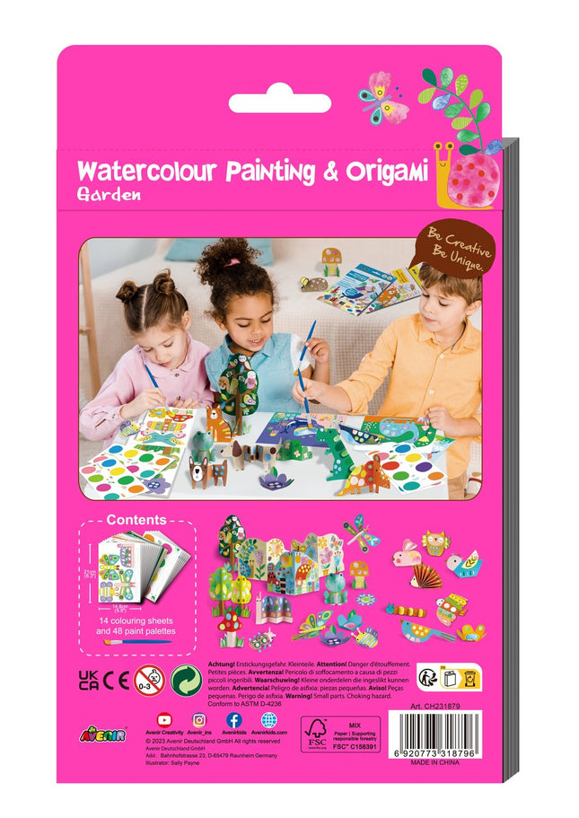 Avenir Aquarellmalerei und Origami: Garten