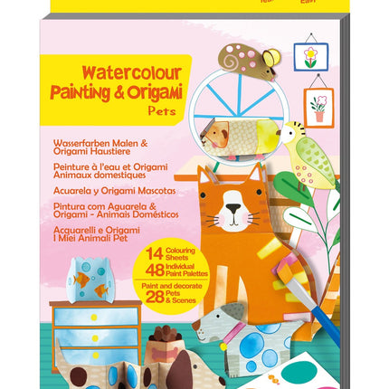 Avenir Aquarellmalerei und Origami: Haustiere