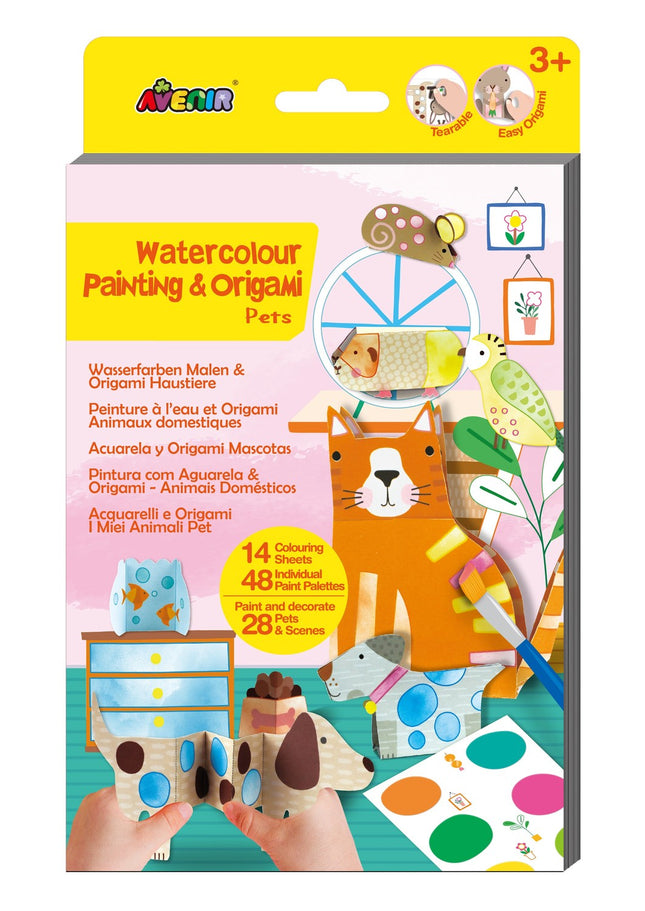Avenir Aquarellmalerei und Origami: Haustiere