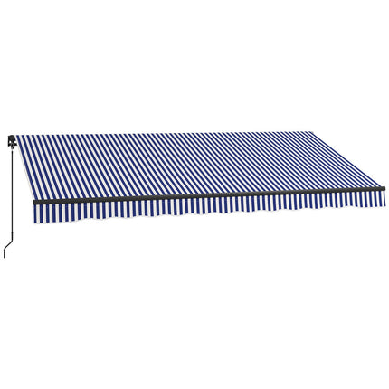 Wandmarkise für Balkon 4x3m, blau-weiß gestreift