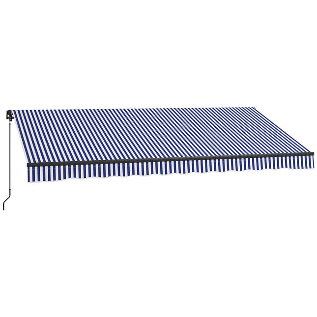 Wandmarkise für Balkon 4x3m, blau-weiß gestreift