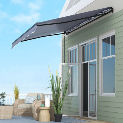 Wandmarkise für Balkon 4x3m, blau-weiß gestreift