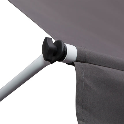 Folding arm awning in aluminium, hand crank, 300x150Cm Grey