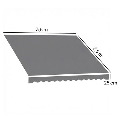 Náhradní látka na markýzu, 3.37x2.5m, UPF 50+, voděodolná