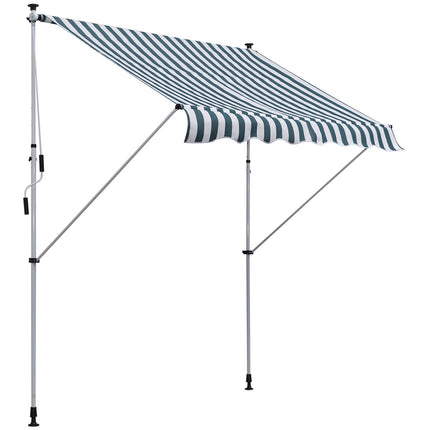 Verstellbare grün-weiße Balkonmarkise aus Aluminium, 200x150 cm