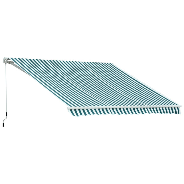 Balkon-Faltmarkise – 3x2,5m, Sonnenschutz, Grün/Weiß