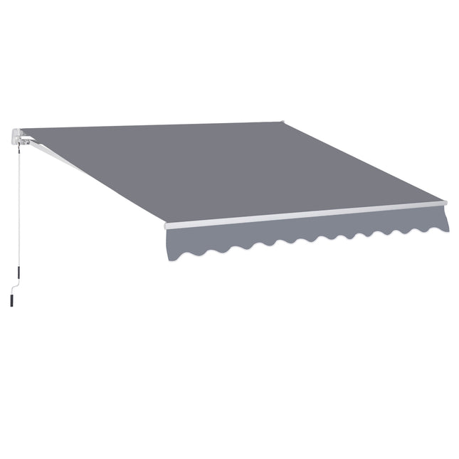 Einziehbare graue Balkonmarkise, UV-Sonnenschutz, 2,95x2,5m
