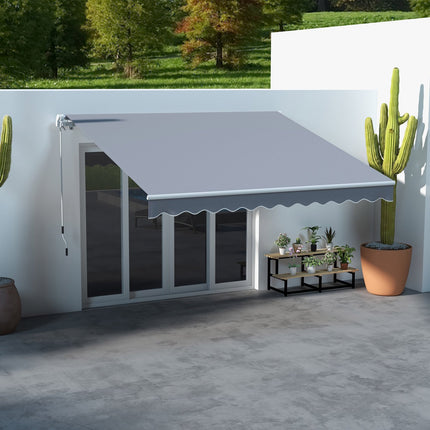 Einziehbare graue Balkonmarkise, UV-Sonnenschutz, 2,95x2,5m