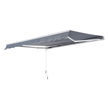 Einziehbare graue Balkonmarkise, UV-Sonnenschutz, 2,95x2,5m