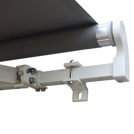 Einziehbare graue Balkonmarkise, UV-Sonnenschutz, 2,95x2,5m