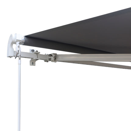 Einziehbare graue Balkonmarkise, UV-Sonnenschutz, 2,95x2,5m