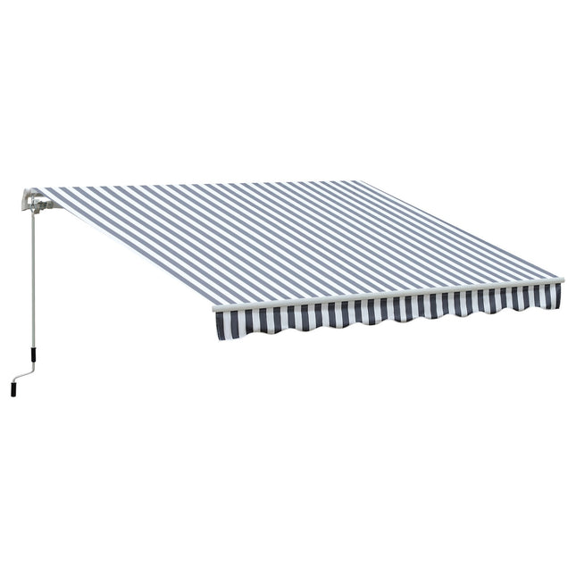 Balkon-Faltmarkise, Grau/Weiß, 2,95 x 2,45 m