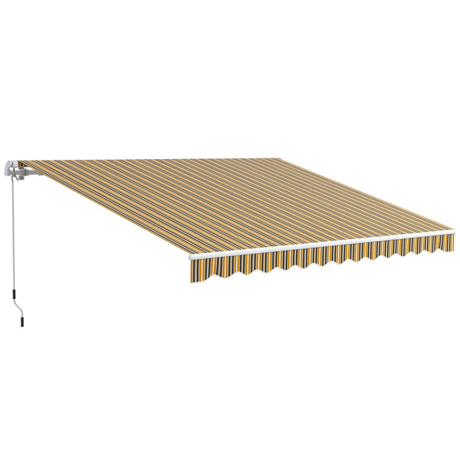 Faltbare Markise für den Außenbereich, Sonnenschutz, 3,5x2,5m, Gelb/Grau