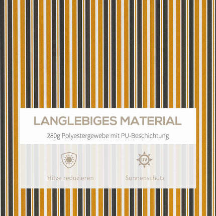 Faltbare Markise für den Außenbereich, Sonnenschutz, 3,5x2,5m, Gelb/Grau