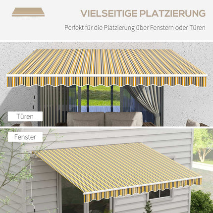 Faltbare Markise für den Außenbereich, Sonnenschutz, 3,5x2,5m, Gelb/Grau