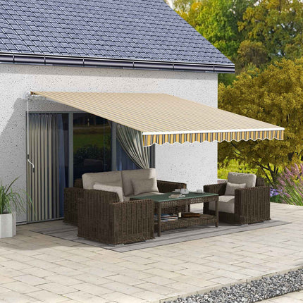Faltbare Markise für den Außenbereich, Sonnenschutz, 3,5x2,5m, Gelb/Grau