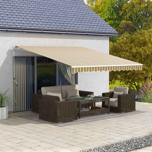 Faltbare Markise für den Außenbereich, Sonnenschutz, 3,5x2,5m, Gelb/Grau