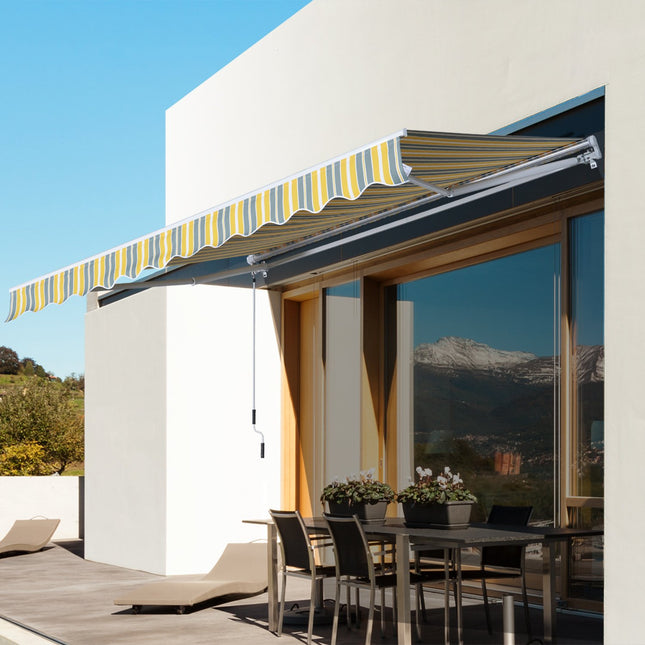 Balkon-Klappmarkise, Handkurbel, 3x2,5m, Gelb/Grau