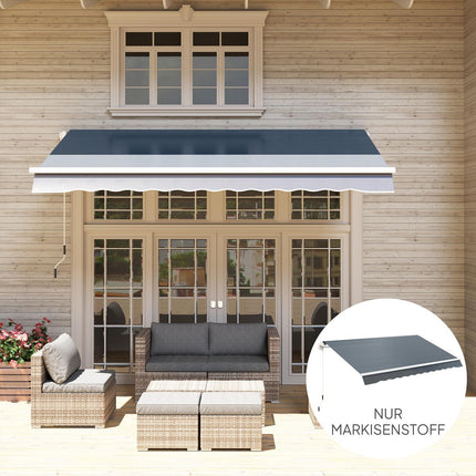 Markisenstoff, Grau, Wasserabweisend, 4x3m Sonnenschutz