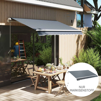 Markisenstoff, Grau, Wasserabweisend, 4x3m Sonnenschutz