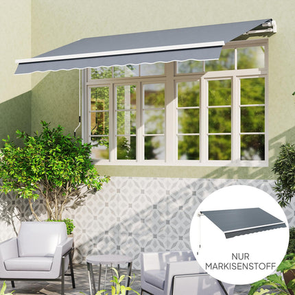 Markisenstoff, Grau, Wasserabweisend, 4x3m Sonnenschutz
