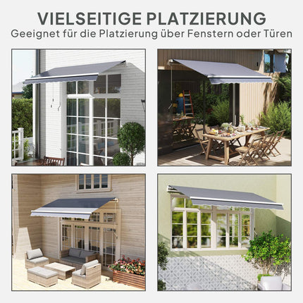 Markisenstoff, Grau, Wasserabweisend, 4x3m Sonnenschutz
