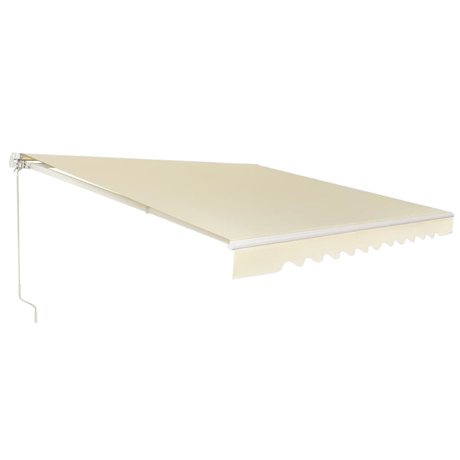 Markise mit Kurbel ausziehbare Markise Aluminium Terrassen Sonnenschutz 3 x 2,5 m Beige