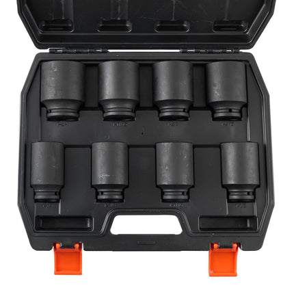 Axle Nut Impact Socket Set, 1/2 In Drive, 8-Piece Metric