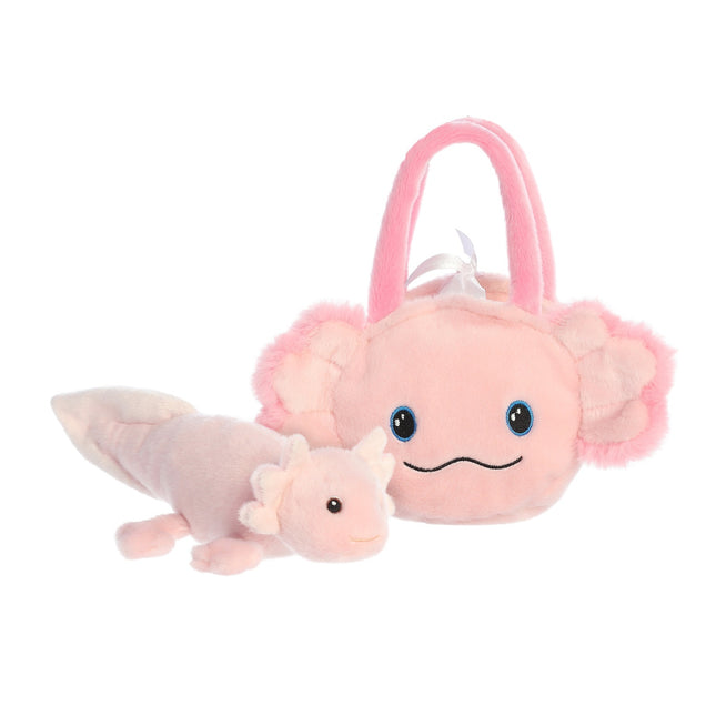 Axolotl Plüschtier im Beutel, 20 cm groß, weich und kuschelig