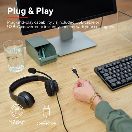 Ayda PC-Headset ENC USB Schwarz