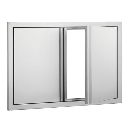 BBQ Access Door, 28x19 in Double Stainless Steel Flush Mount