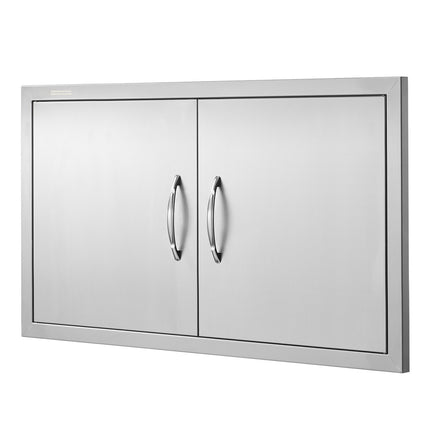 BBQ Access Door, Double 34x19 In Stainless Flush Mount