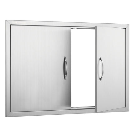 BBQ Access Door, Double 35x24 In Stainless Flush Mount
