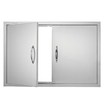 BBQ Access Door, Double 35x24 In Stainless Flush Mount