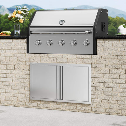 BBQ Access Door, Double 36x21 in Stainless Steel, Flush Mount
