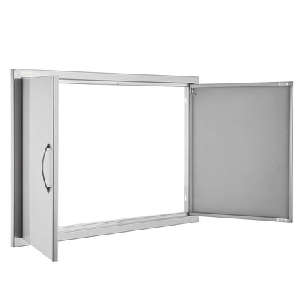 BBQ Access Door, Double 36x24 In Stainless Steel