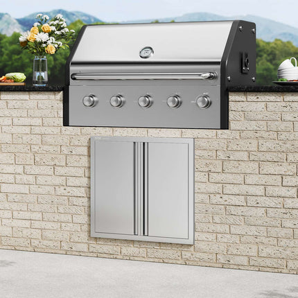 BBQ Access Door, Double 660x610 mm Stainless Steel Flush Mount