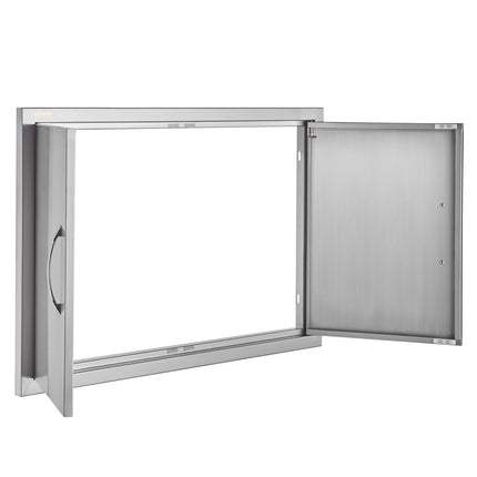BBQ Access Door, Double Flush Mount Stainless Steel 33x22