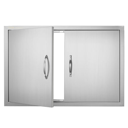 BBQ Access Door, Double Flush Mount Stainless Steel 33x22