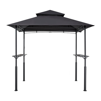 BBQ Grill Gazebo 8x5 Ft, Double-Tier Roof, Steel Frame