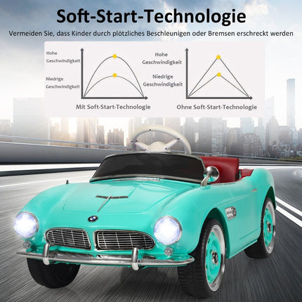 BMW children's electric car with remote control & headlights & music & horn electric vehicle green