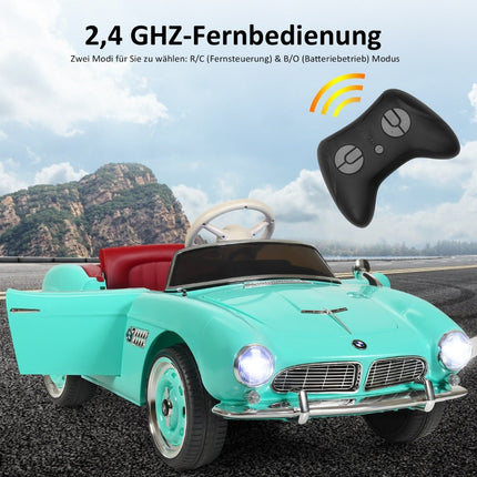 BMW children's electric car with remote control & headlights & music & horn electric vehicle green