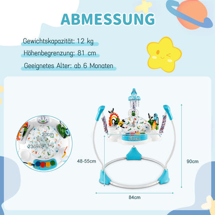 Baby Activity Center mit 6 Spielzeugen, Lichtern, Musik, Blau
